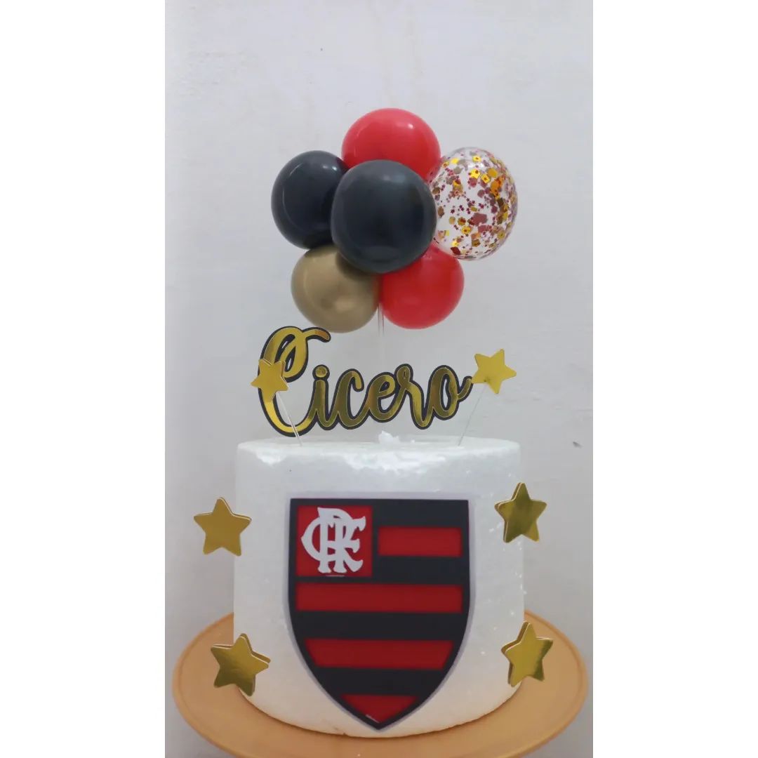 Topo de bolo personalizado Flamengo - Loja de Balões, Artigos para